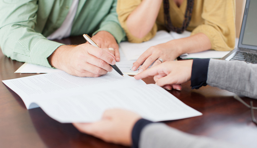 reviewing documents during family law consultation